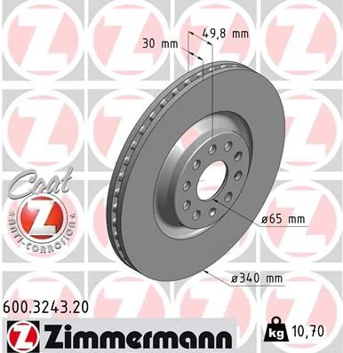 Stabdžių diskas ZIMMERMANN 600.3243.20