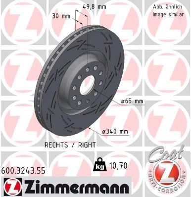 Stabdžių diskas ZIMMERMANN 600.3243.55