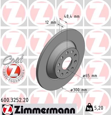 Brake Disc ZIMMERMANN 600.3252.20