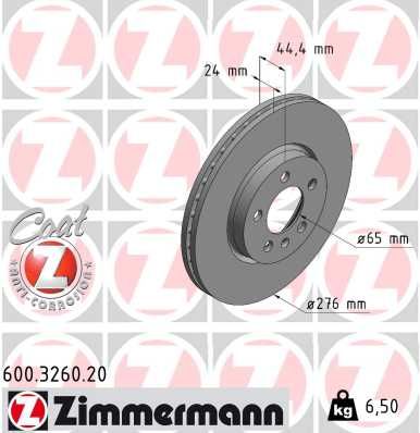 Brake Disc ZIMMERMANN 600.3260.20