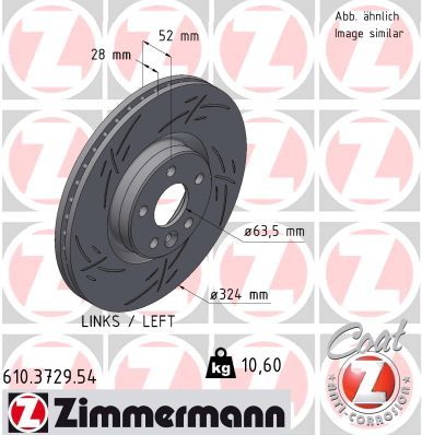 Stabdžių diskas ZIMMERMANN 610.3729.54