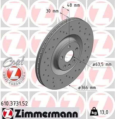 Гальмівний диск ZIMMERMANN 610.3731.52