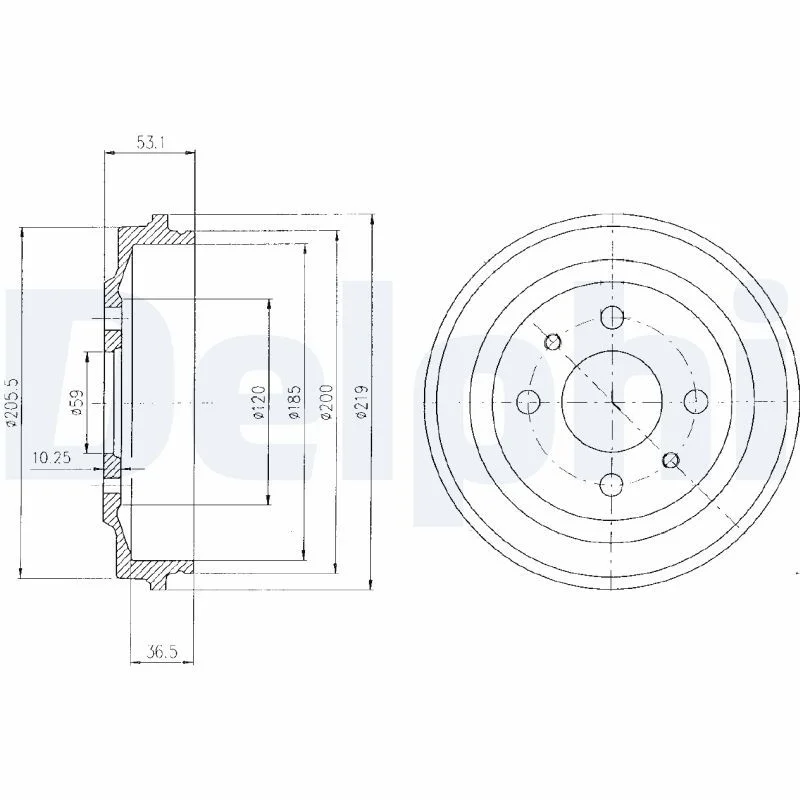 Brake Drum DELPHI BF136