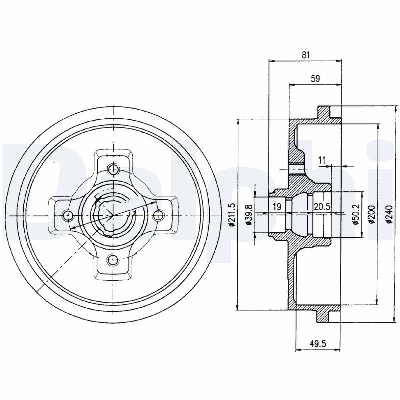 Brake Drum DELPHI BF310