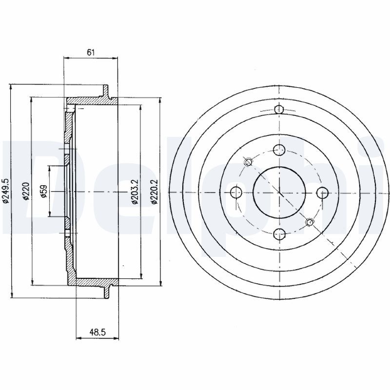 Brake Drum DELPHI BF366