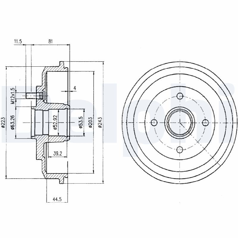 Brake Drum DELPHI BF402