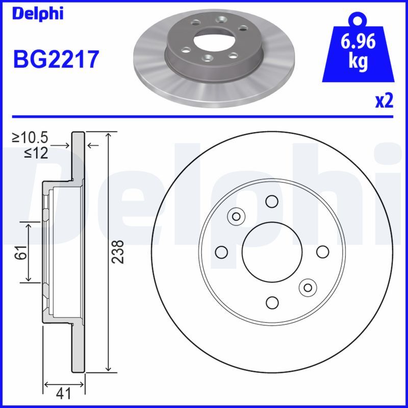 Brake Disc DELPHI BG2217