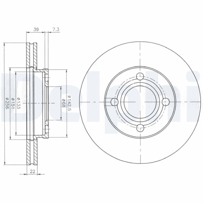 Brake Disc DELPHI BG2272