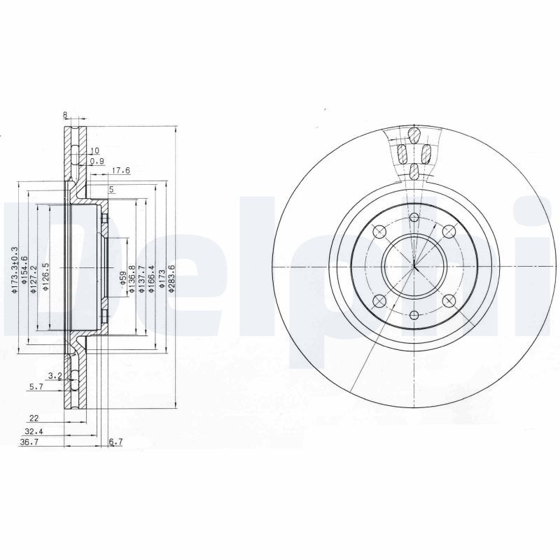 Гальмівний диск DELPHI BG2407