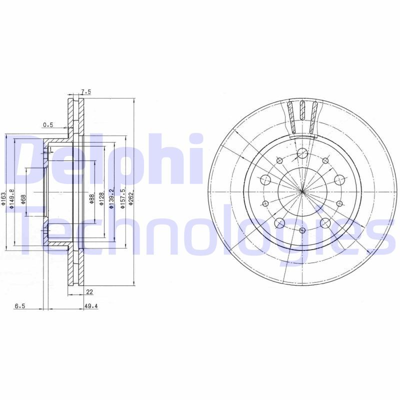 Brake Disc DELPHI BG2425