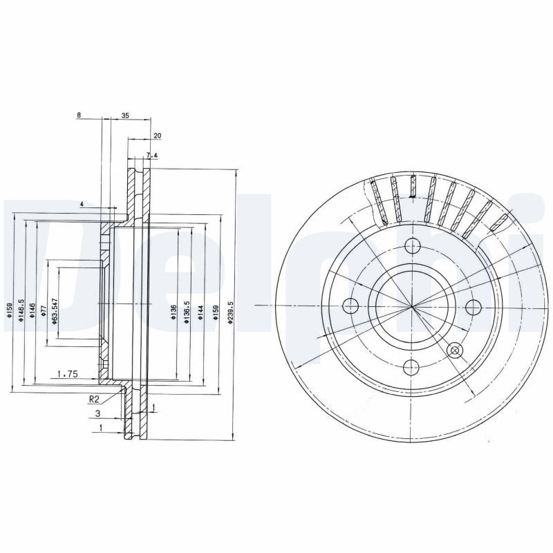 Brake Disc DELPHI BG2440