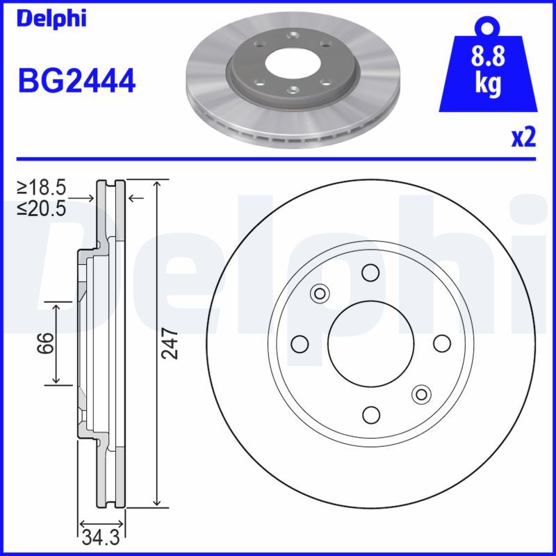 Brake Disc DELPHI BG2444