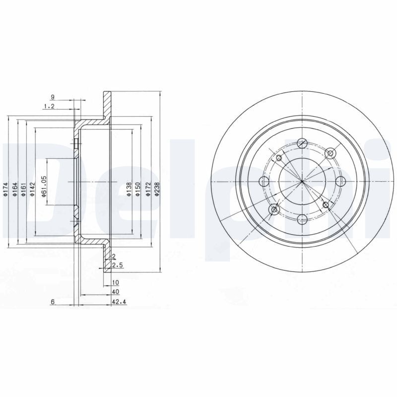 Brake Disc DELPHI BG2538