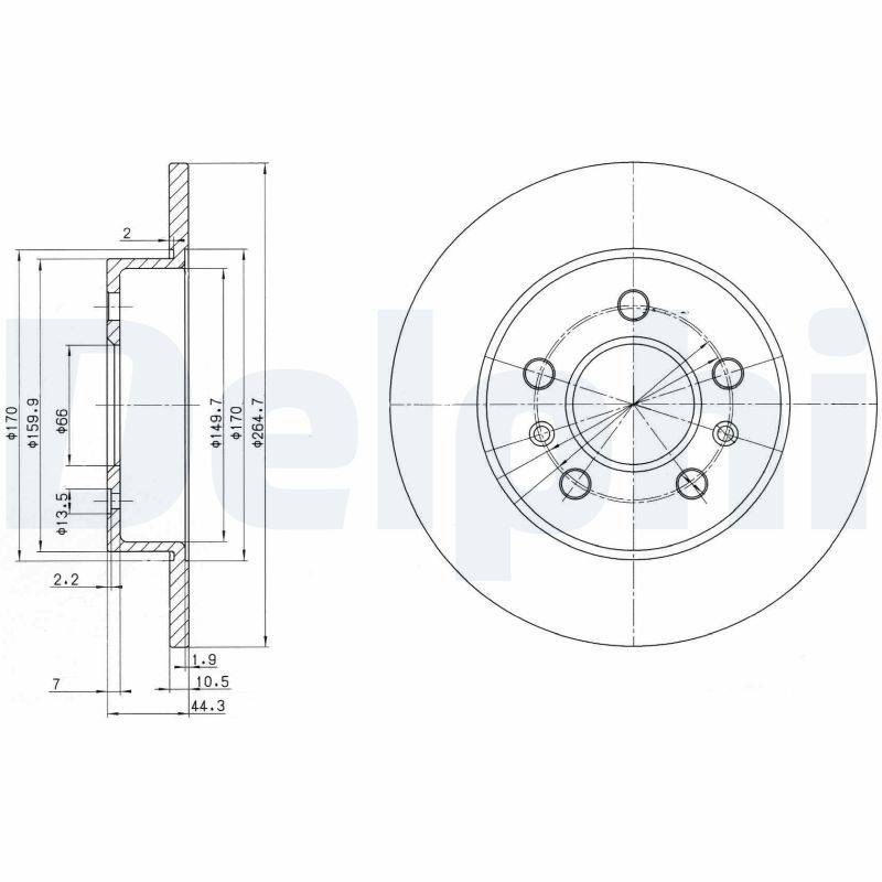 Brake Disc DELPHI BG2696