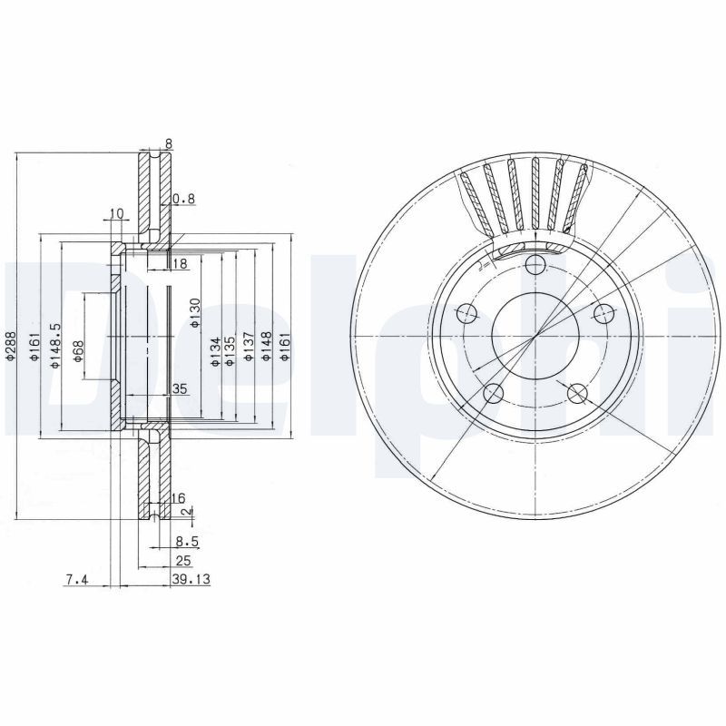 Brake Disc DELPHI BG2745