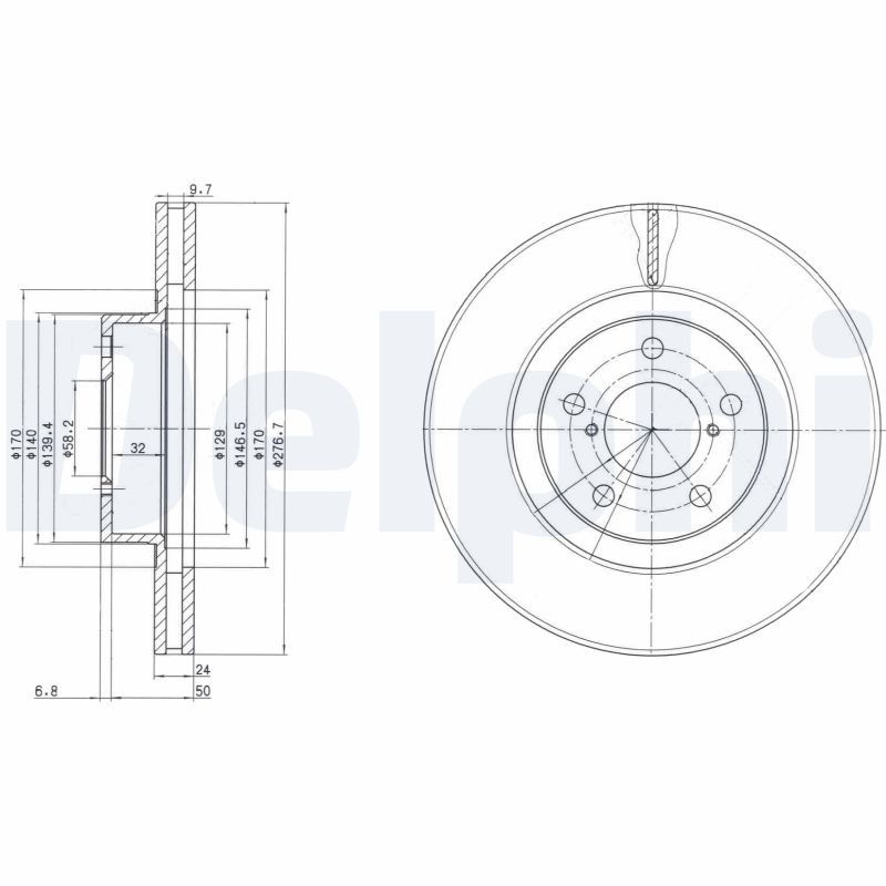 Brake Disc DELPHI BG2827C