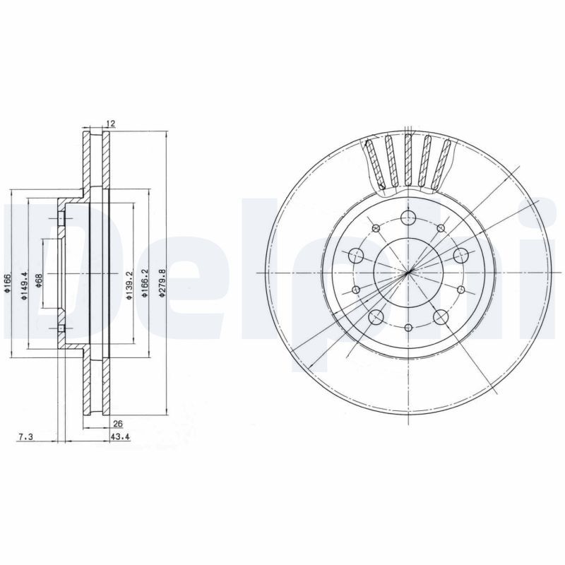 Brake Disc DELPHI BG2841