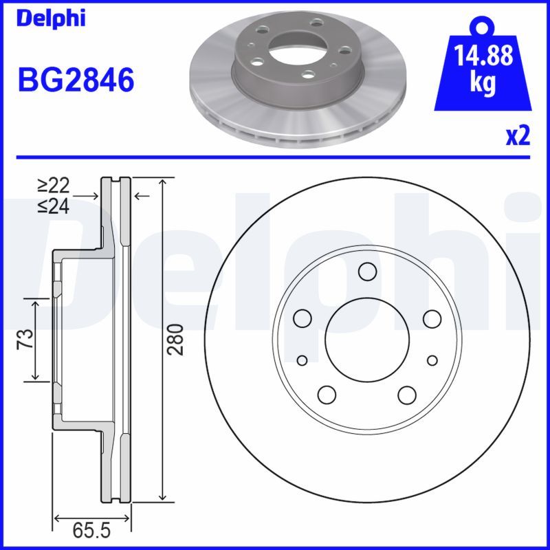 Гальмівний диск DELPHI BG2846