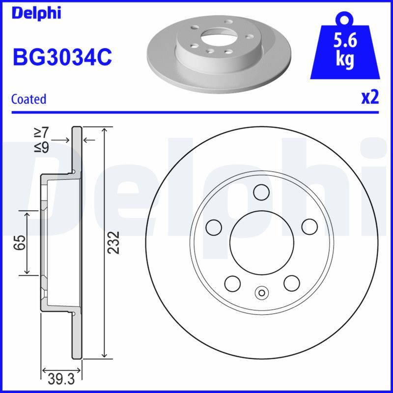 Гальмівний диск DELPHI BG3034C