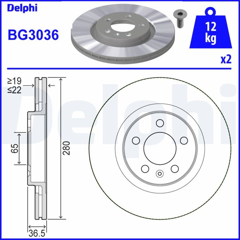 Гальмівний диск DELPHI BG3036