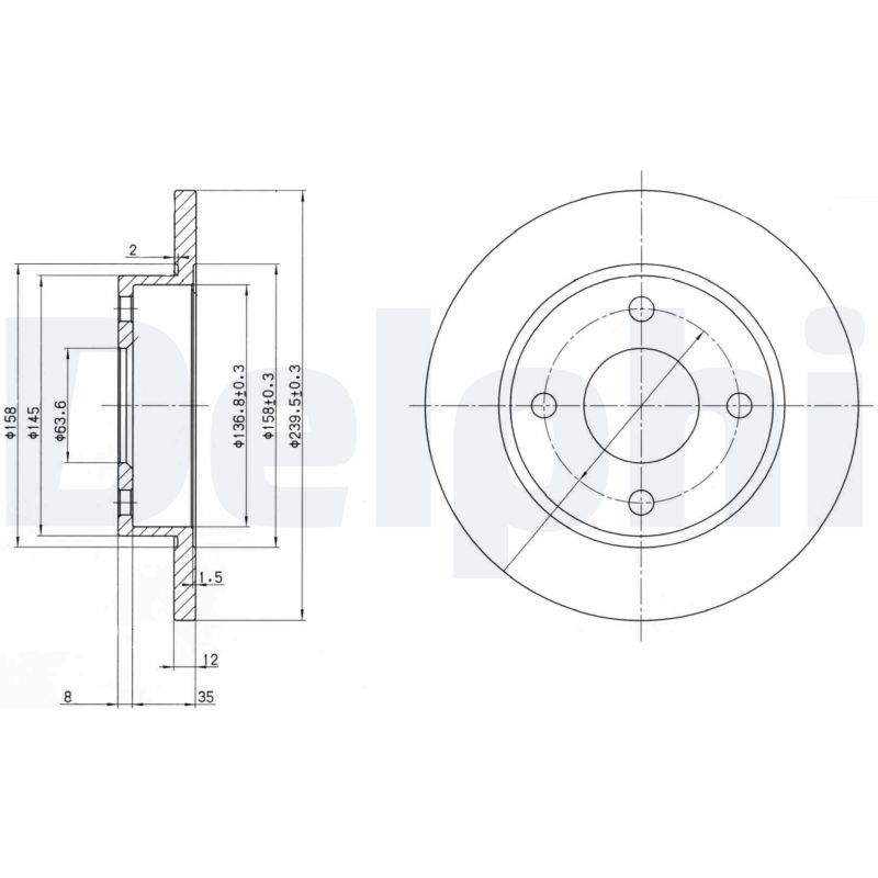 Brake Disc DELPHI BG3055