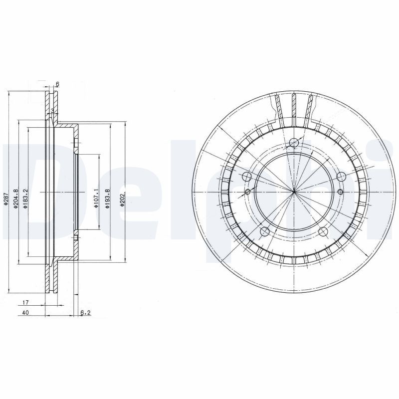 Brake Disc DELPHI BG3158