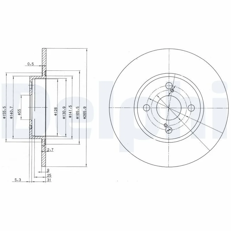 Гальмівний диск DELPHI BG3186