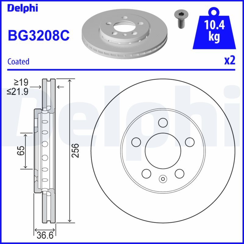 Brake Disc DELPHI BG3208C