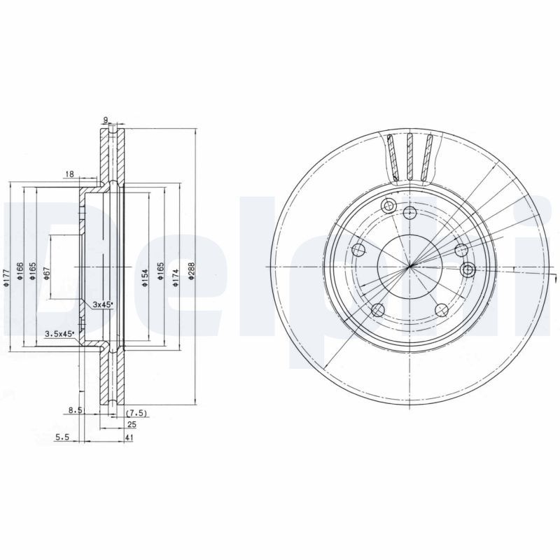 Brake Disc DELPHI BG3240C