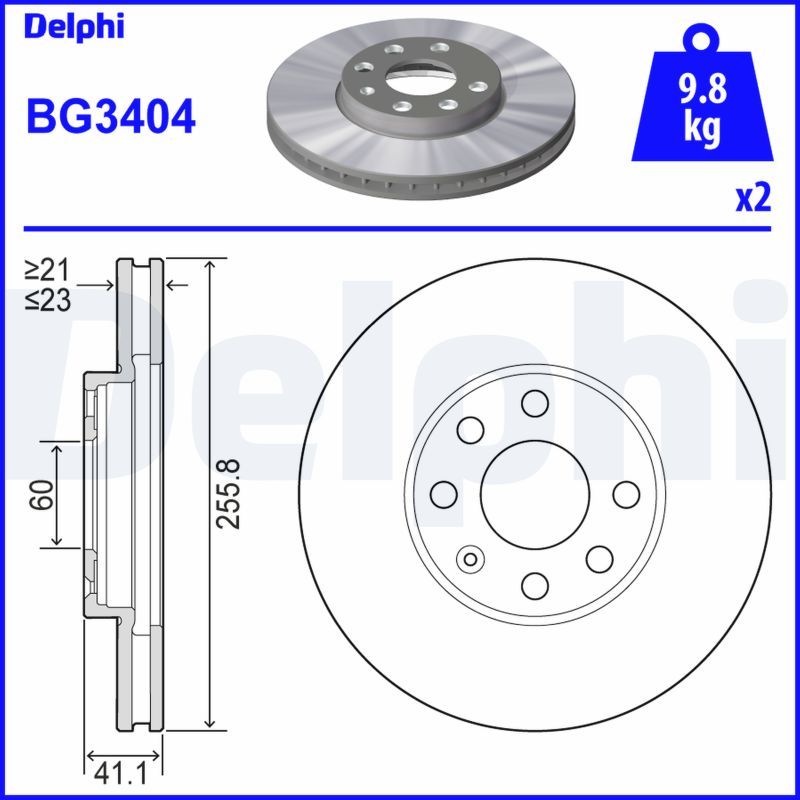 Stabdžių diskas DELPHI BG3404