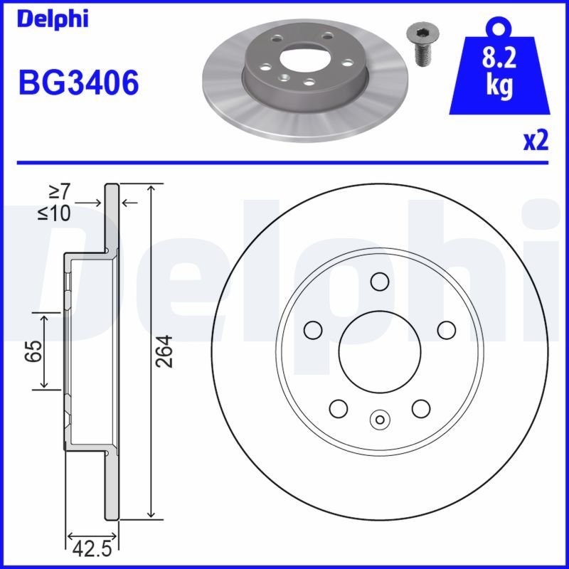 Brake Disc DELPHI BG3406