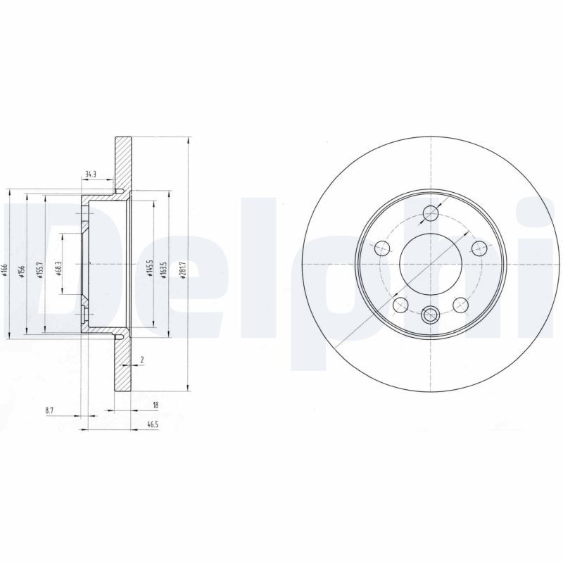 Brake Disc DELPHI BG3415