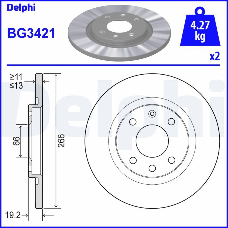 Brake Disc DELPHI BG3421