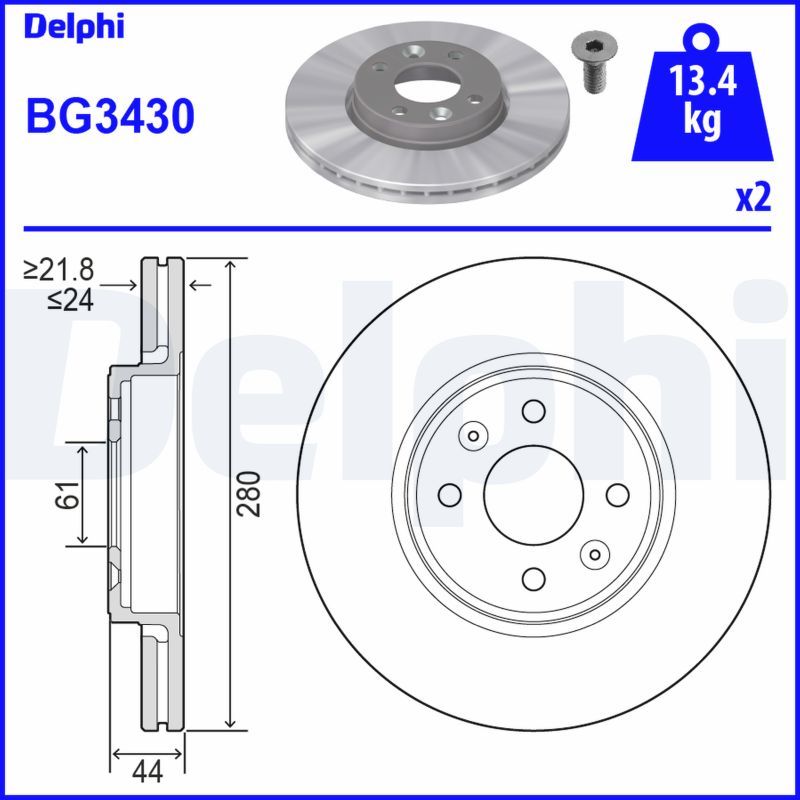 Brake Disc DELPHI BG3430