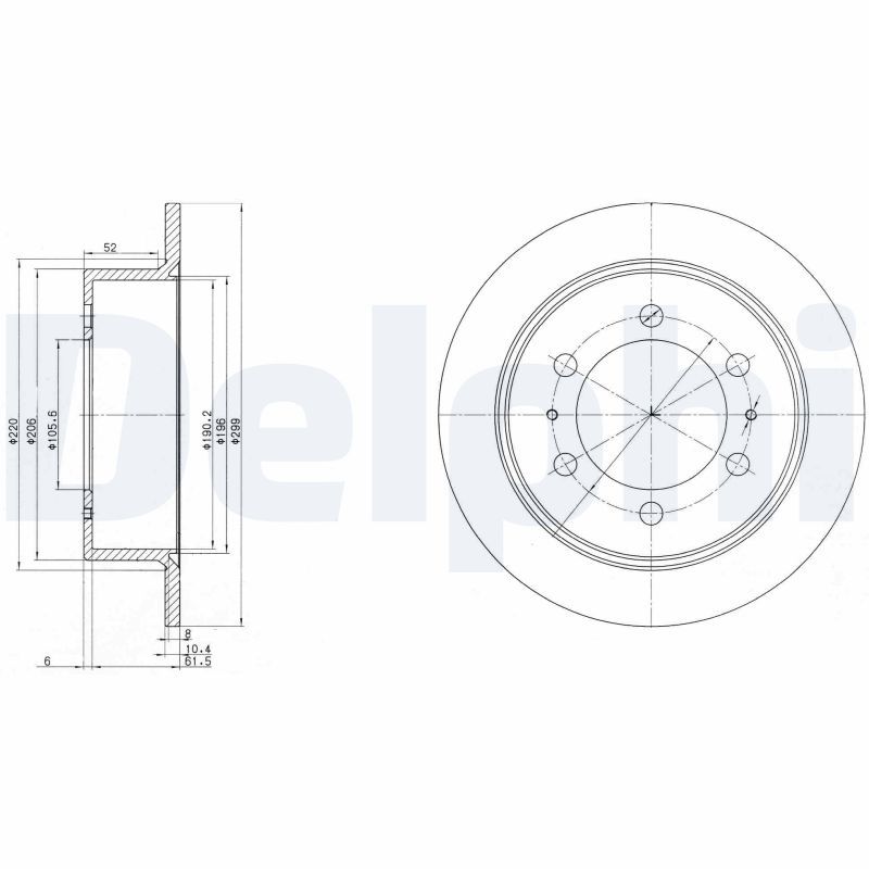 Brake Disc DELPHI BG3522