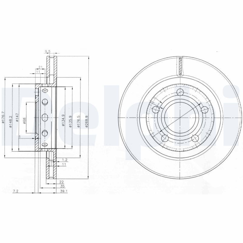 Brake Disc DELPHI BG3525