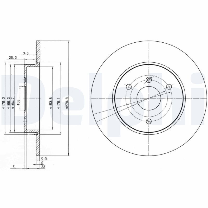 Brake Disc DELPHI BG3526