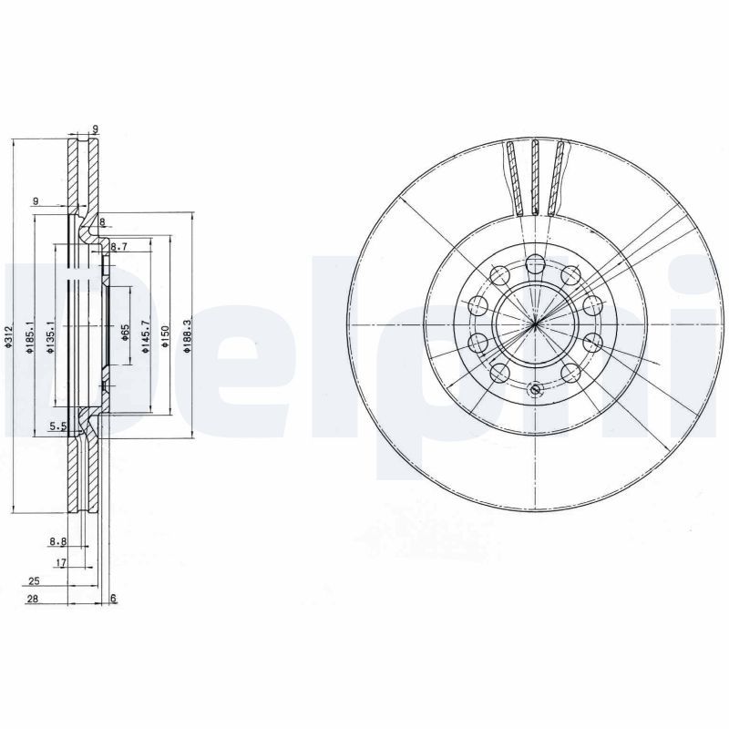 Brake Disc DELPHI BG3528