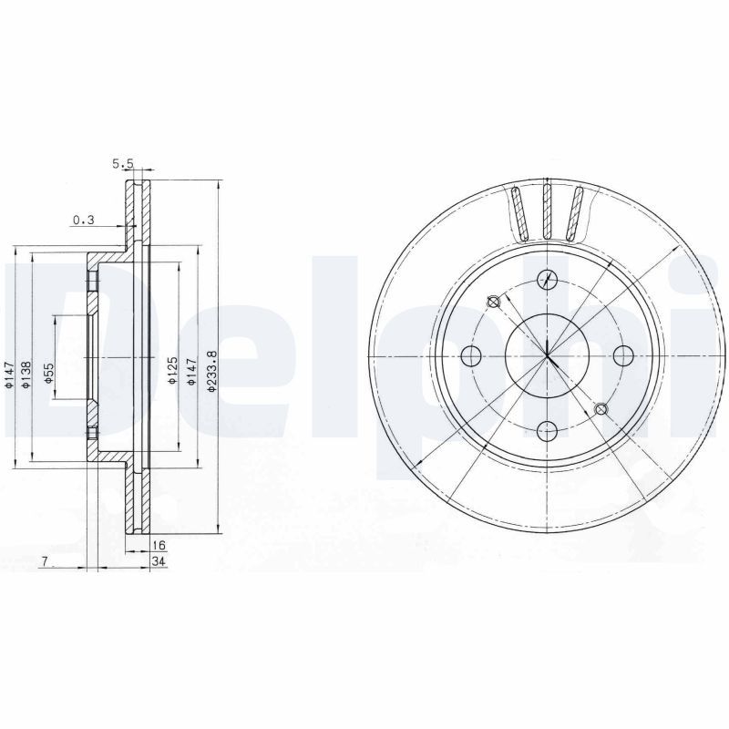 Brake Disc DELPHI BG3555