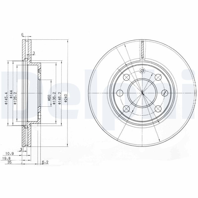 Brake Disc DELPHI BG3568