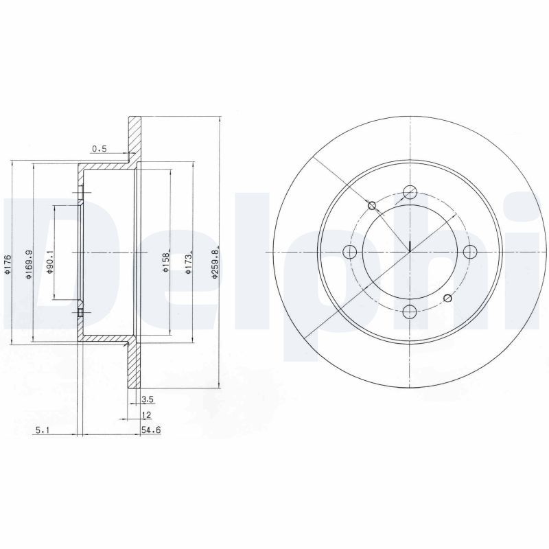 Brake Disc DELPHI BG3609