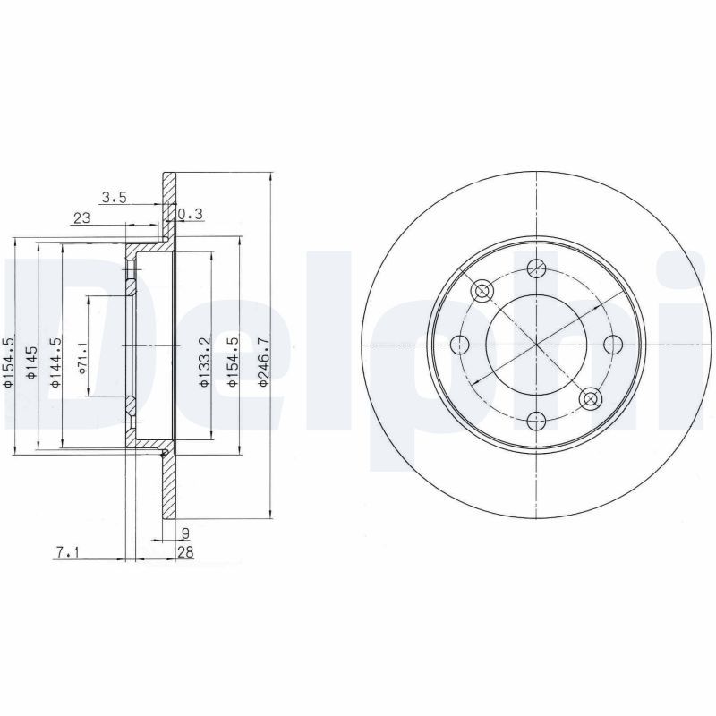 Brake Disc DELPHI BG3653