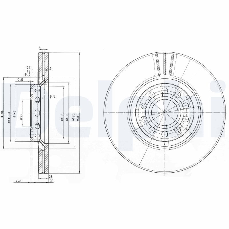 Brake Disc DELPHI BG3657