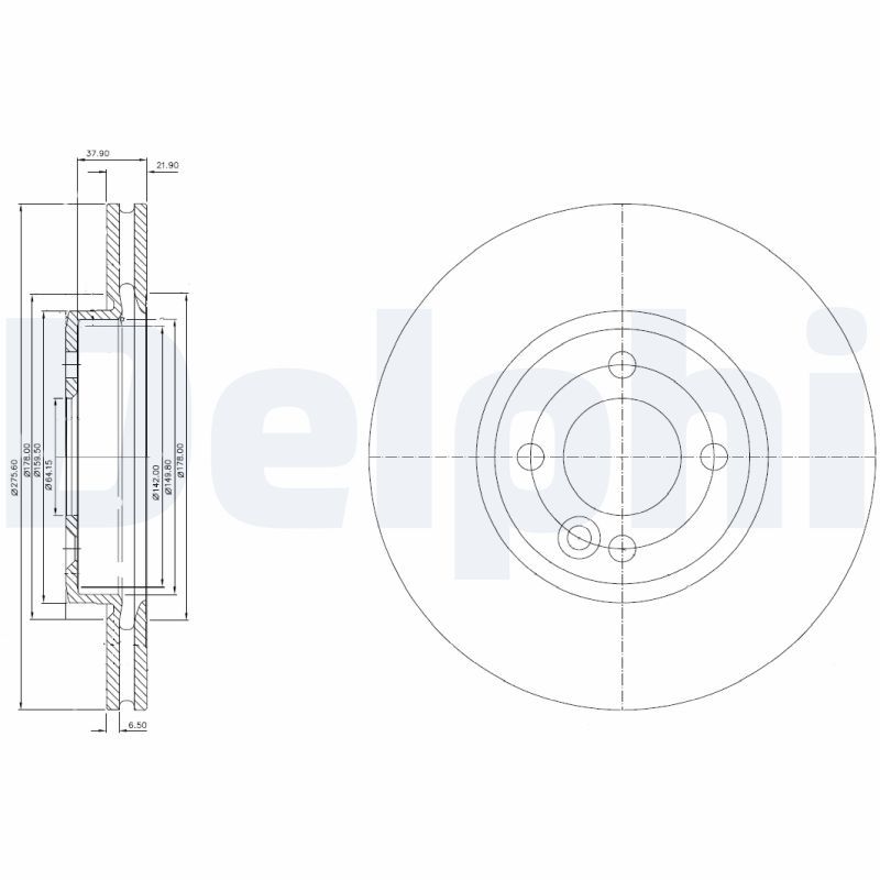 Brake Disc DELPHI BG3661C