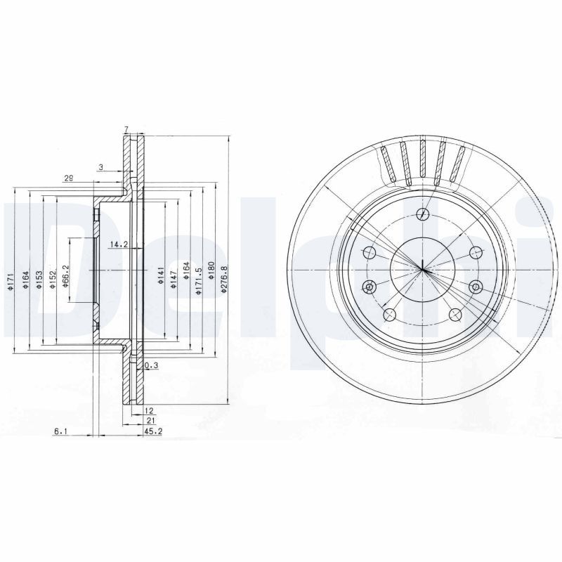 Brake Disc DELPHI BG3702C