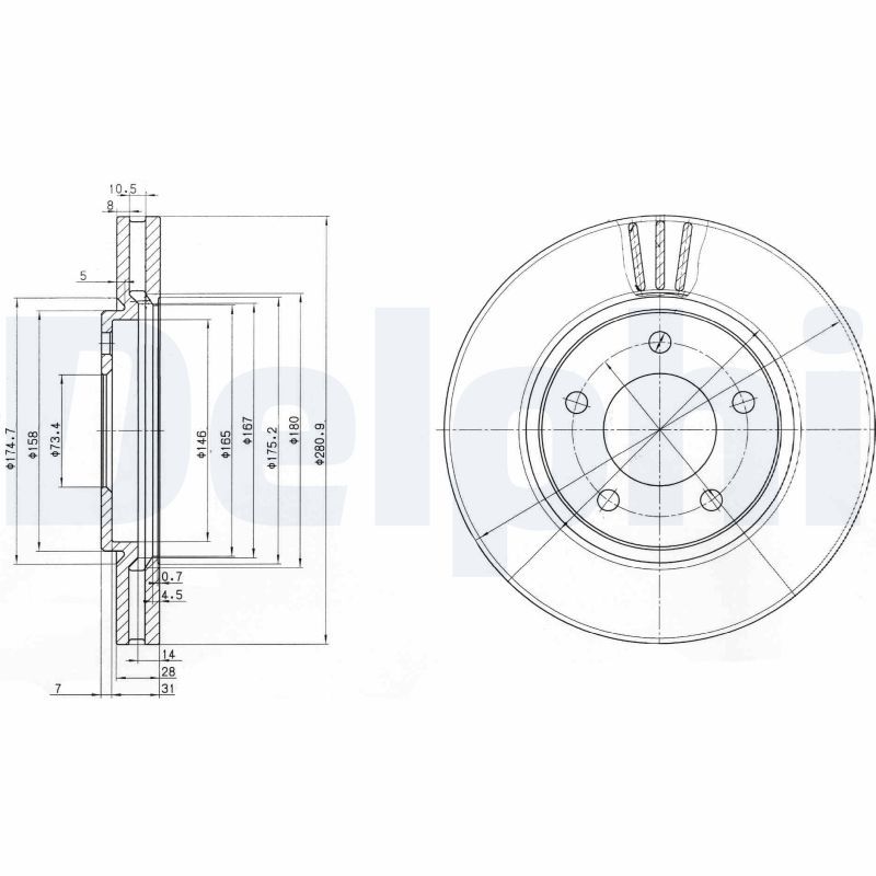 Brake Disc DELPHI BG3715