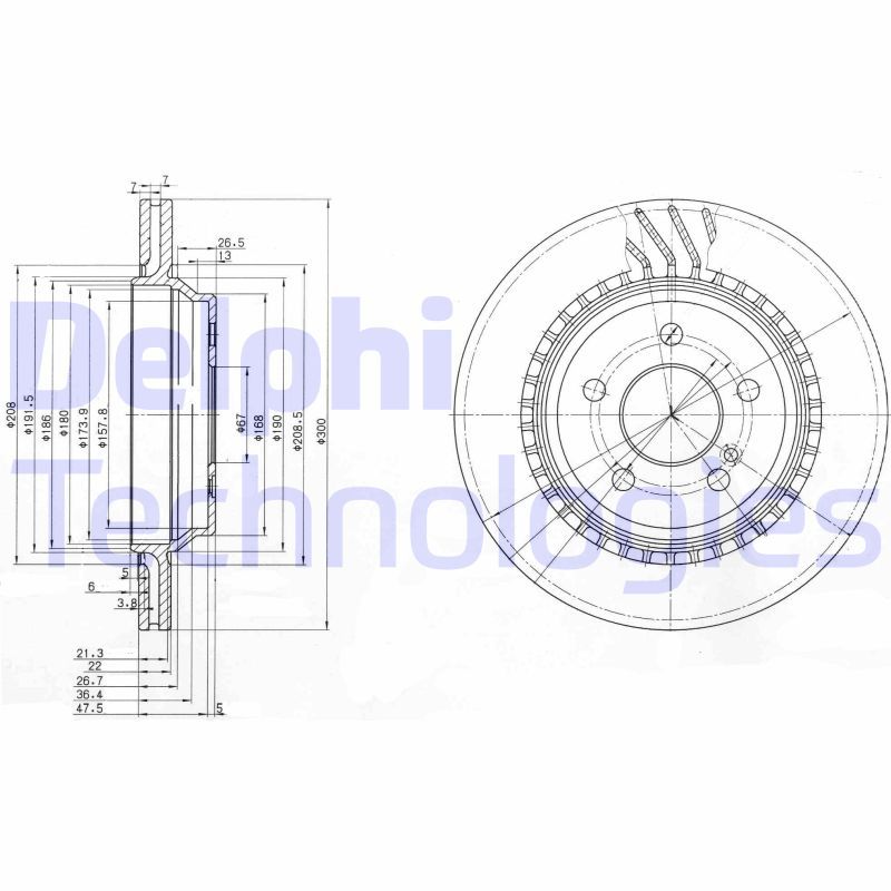 Stabdžių diskas DELPHI BG3726