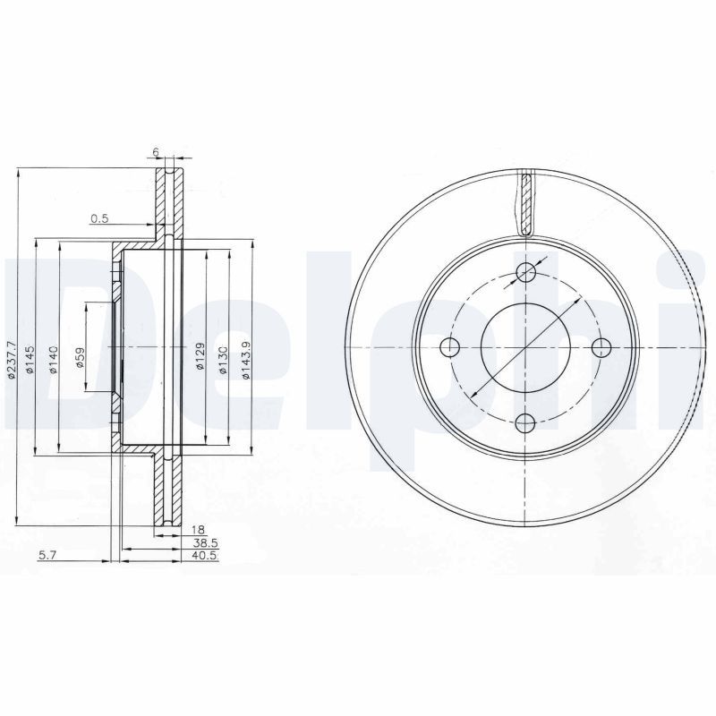 Brake Disc DELPHI BG3763