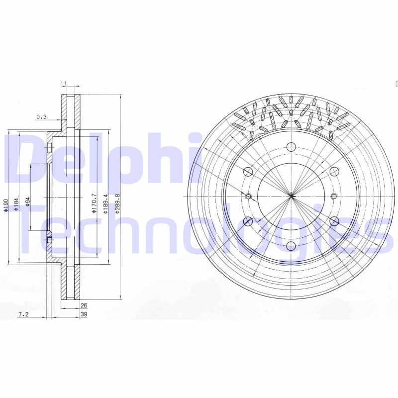 Stabdžių diskas DELPHI BG3812