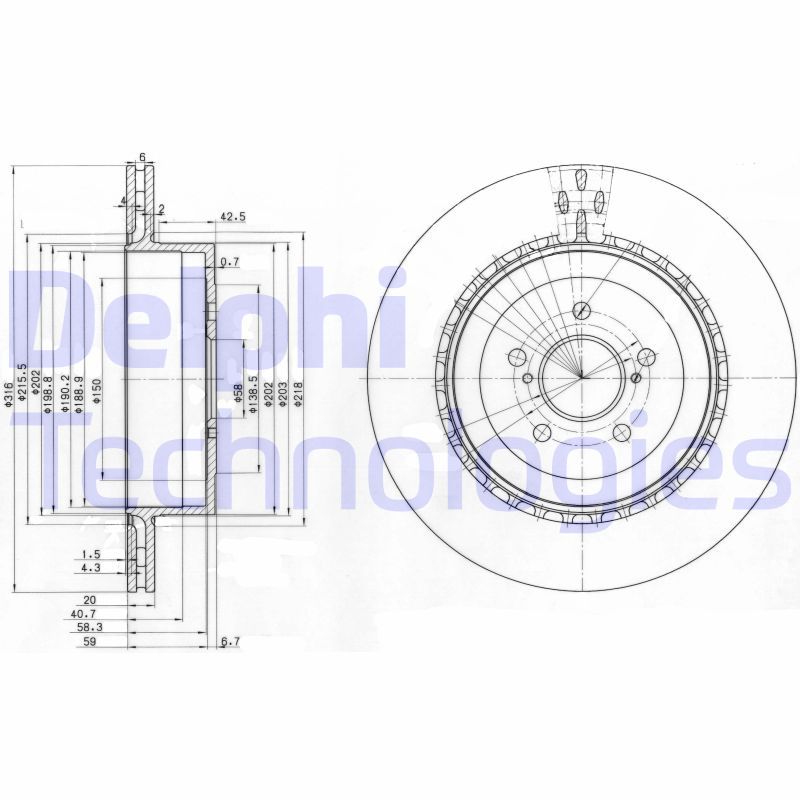 Brake Disc DELPHI BG3819